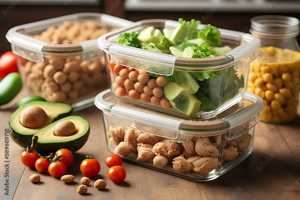 Vegetable Meal Prep Ideas with Nutritious Chickpeas and Grains (Ai generated)