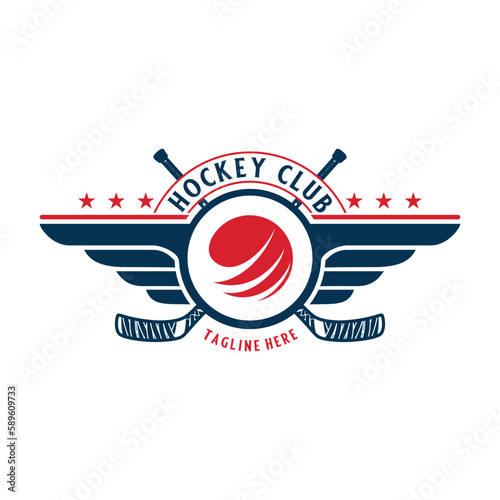 hockey sport logo. with vintage style ornaments. perfect for hockey teams