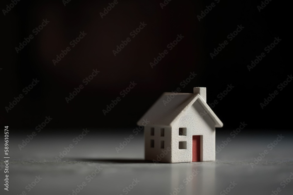 Tiny house in the night. Generative AI. Tiny house in the night. Generative AI.