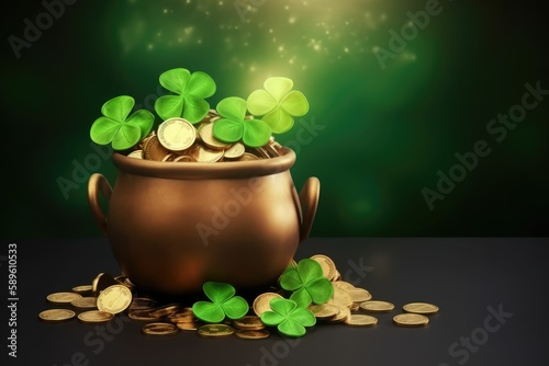 st, Patrick day with copy space background. Generative AI.