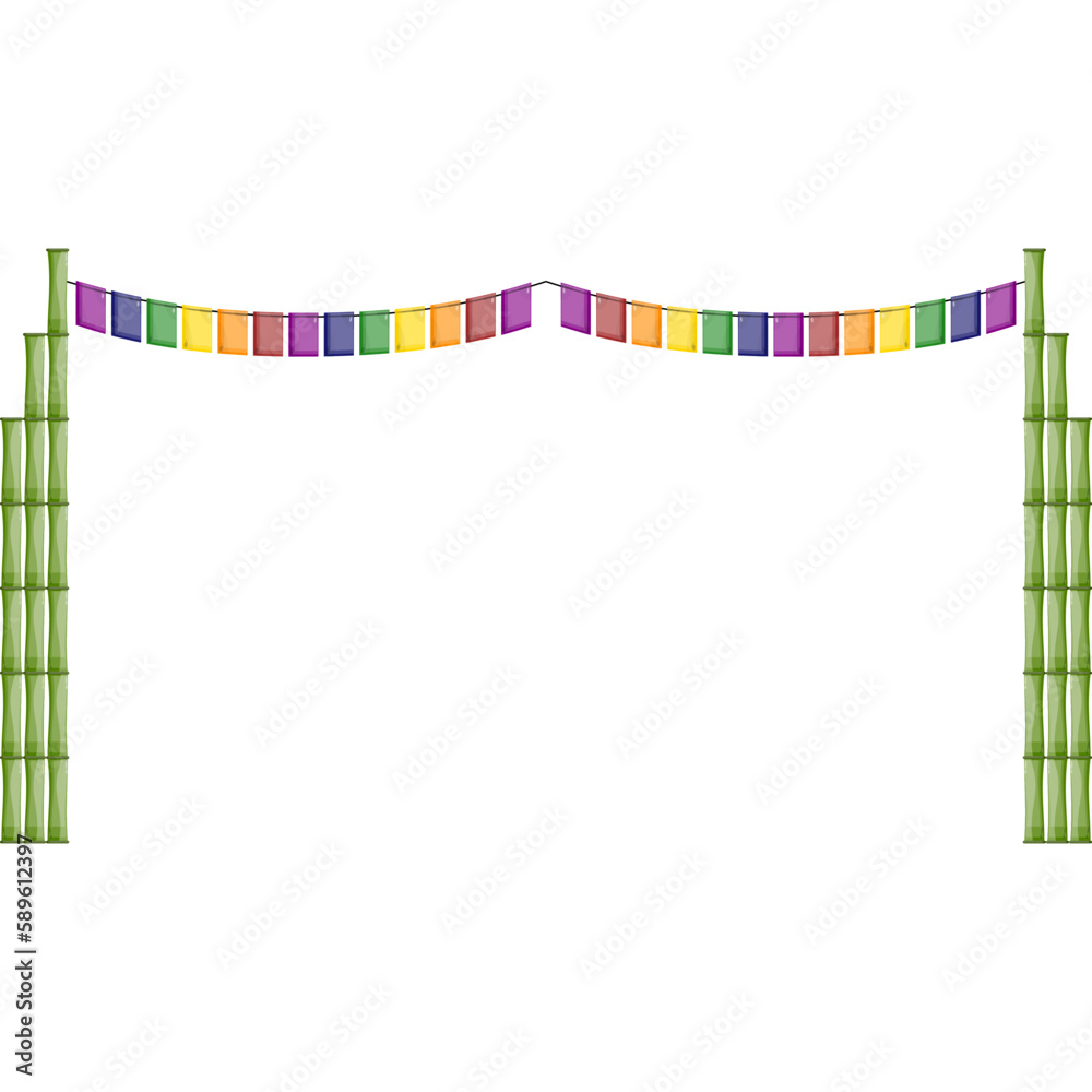 Fototapeta premium vector bamboo pole party flag