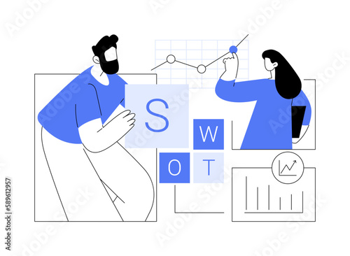 SWOT analysis abstract concept vector illustration.