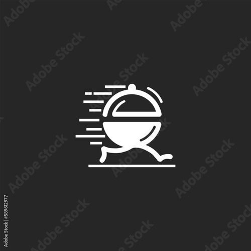 Vector logo of food delivery, courier delivery