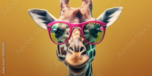 Get wild with giraffe glasses from the coolest optical shop, generative ai © ADM