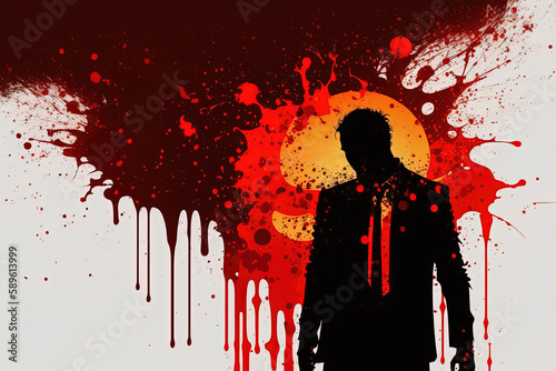 Hitman silhouette. Abstract wallpaper