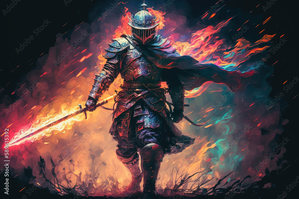 Legendary Warrior. Medival background Legendary Warrior. Medival background
