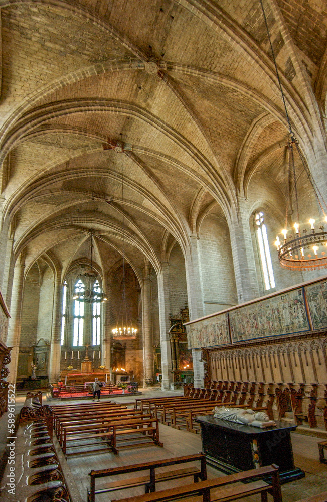  Tombe du Pape Clément VI situé dans l'Abbatiale Saint Robert de la Chaise Dieu .Département de la Haute Loire. Auvergne Rhône Alpes. France