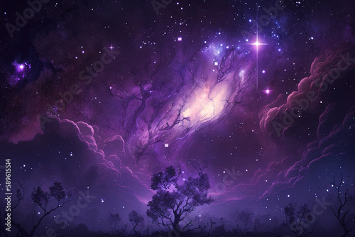 Purple Galaxy. Purple Nightscape