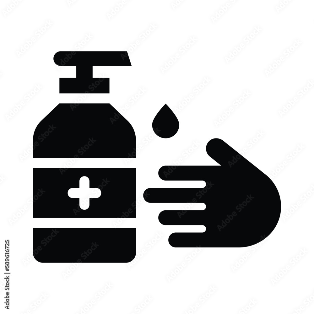 hand sanitizer solid icon illustration vector graphic