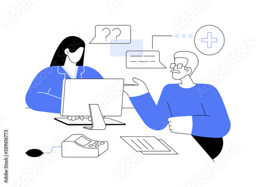 Medical history check abstract concept vector illustration.