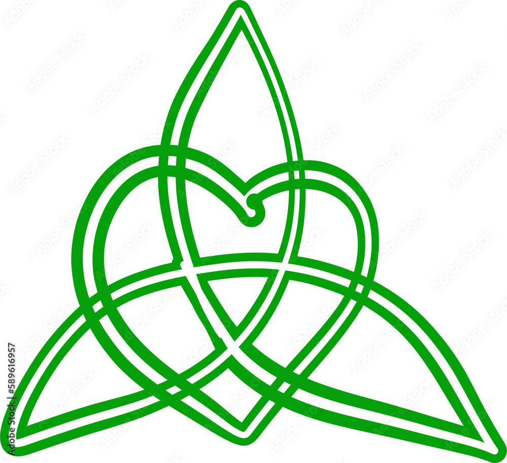 Celtic trinity pattern, triquetra with heart.
Celtic trinity pattern, triquetra with heart.