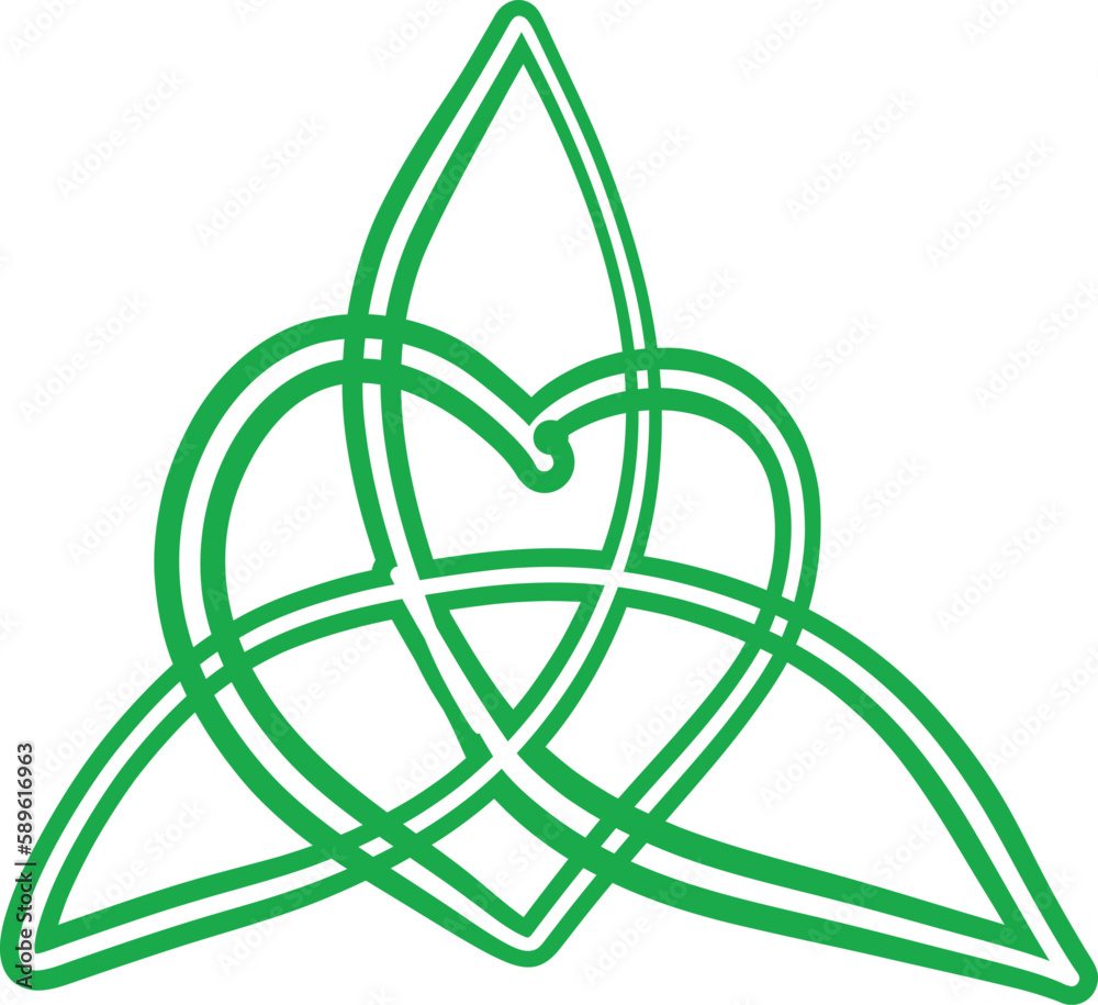 Celtic trinity pattern, triquetra with heart.
Celtic trinity pattern, triquetra with heart.