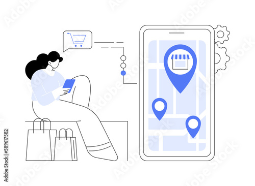 Store locator abstract concept vector illustration.