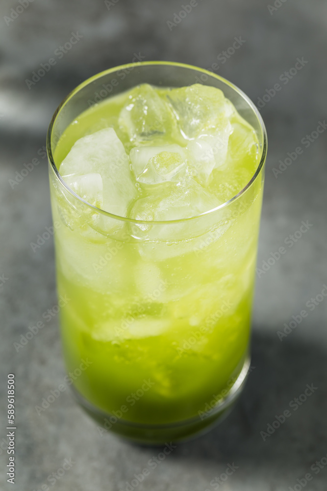 Refreshing Cold Matcha Soda Cocktail Refreshing Cold Matcha Soda Cocktail