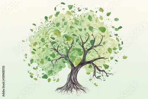 Environmentally friendly concept Symbolic tree. Generative AI