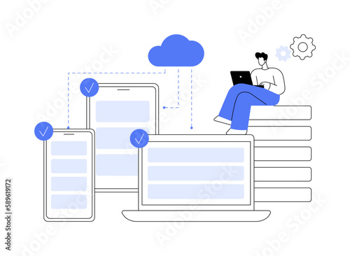 SaaS technology abstract concept vector illustration.