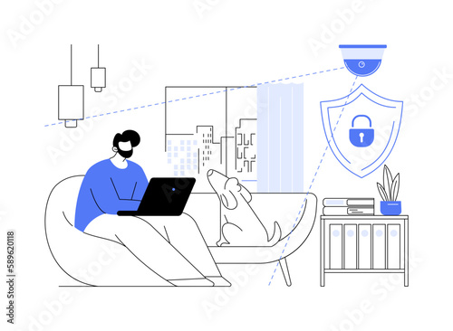 Indoor security system abstract concept vector illustration.