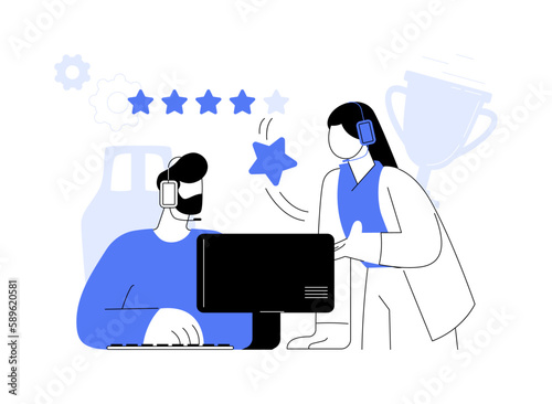 Esports coaching abstract concept vector illustration.