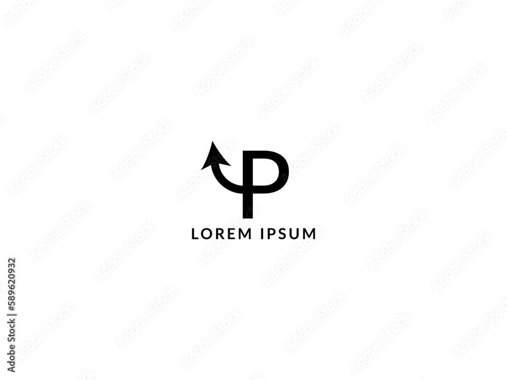 Rising p letter modern creative vector logo design. P letter business logo design. Rising logo design white background. Rising p letter modern creative vector logo design. P letter business logo design. Rising logo design white background.