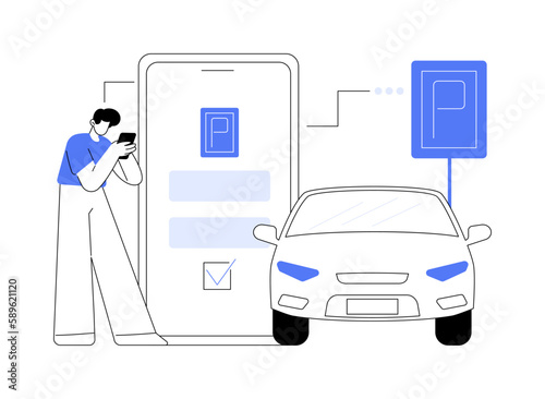 Reserve parking space for your customers abstract concept vector illustration.