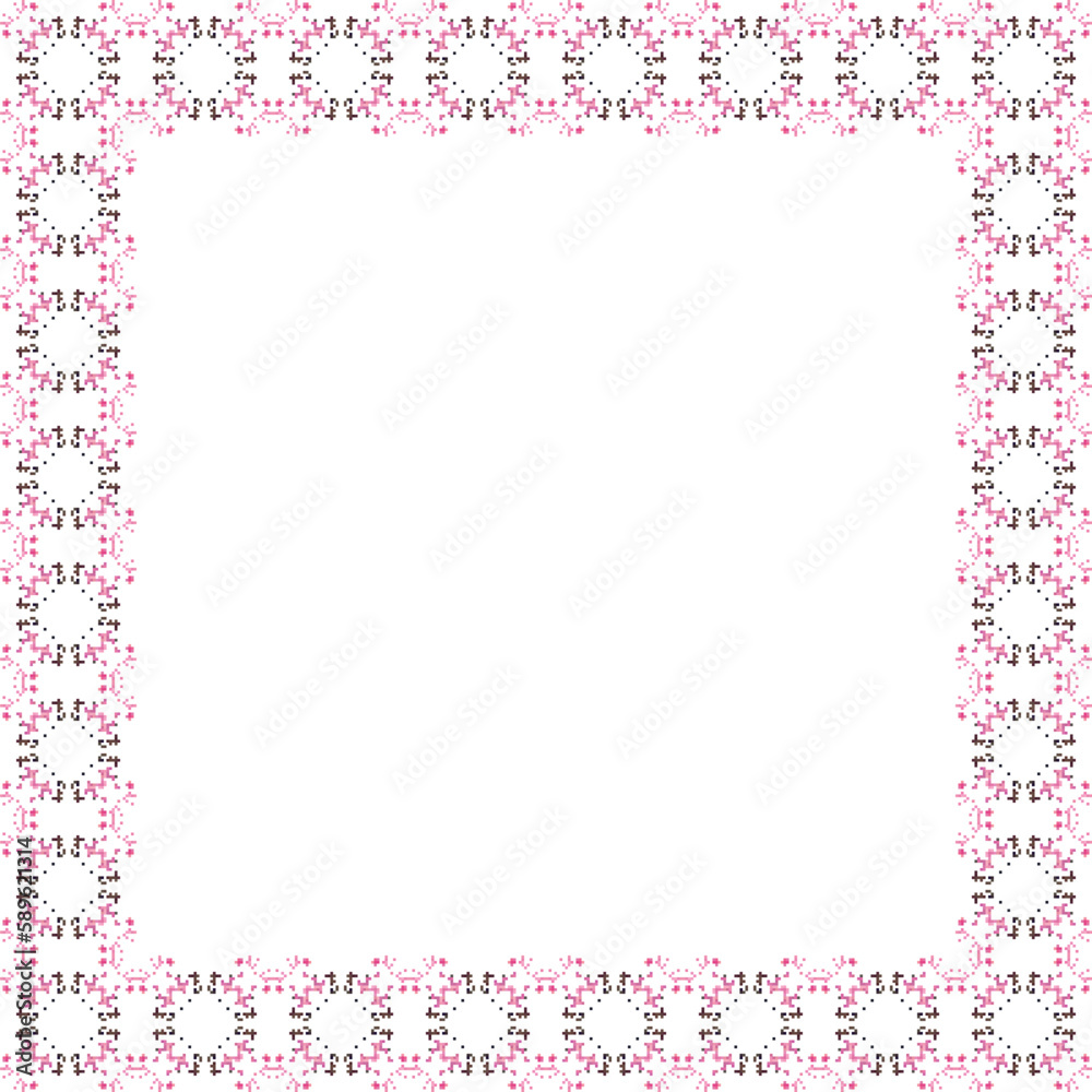 Decorative frame with floral pattern. Elegant element for design in Eastern style, place for text. Floral border. Lace illustration for invitations and greeting cards. Decorative frame with floral pattern. Elegant element for design in Eastern style, place for text. Floral border. Lace illustration for invitations and greeting cards.