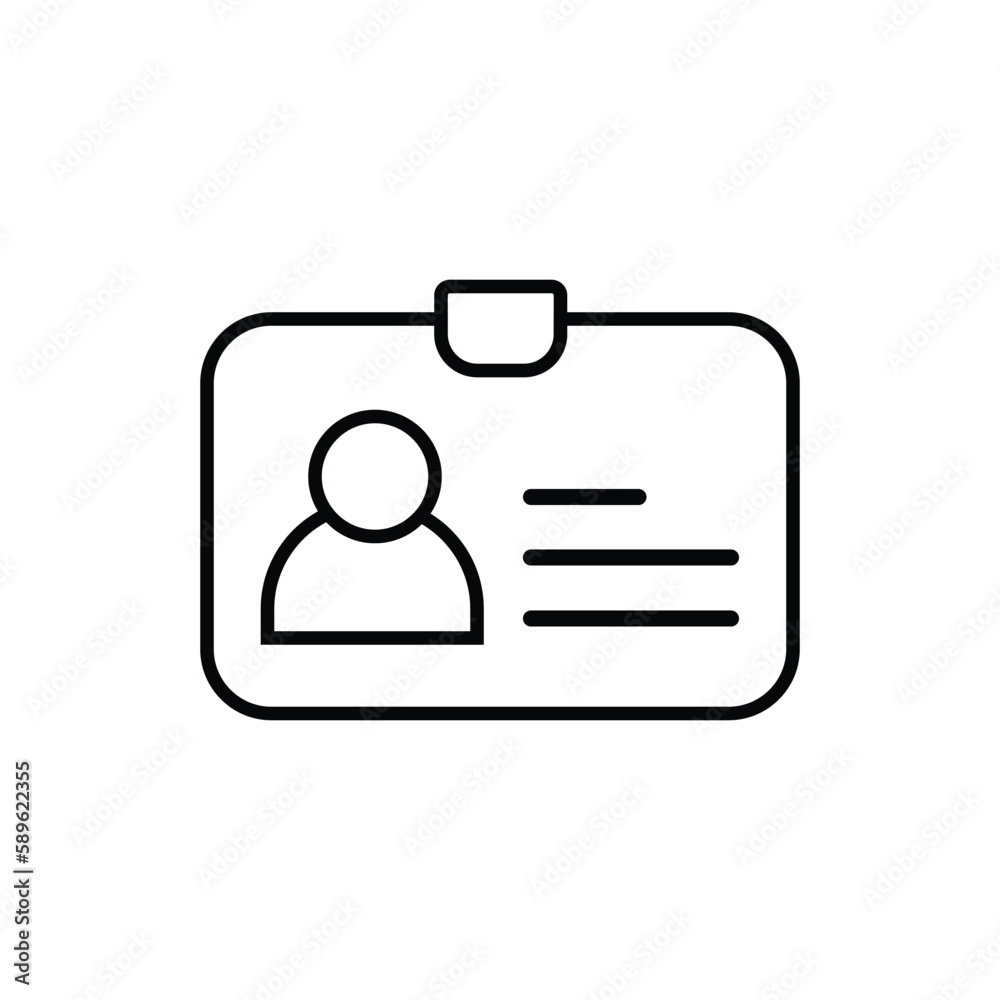 Id card icon. Id card badge icon. Identification card, driver's license icon. Vector illustration. Id card icon. Id card badge icon. Identification card, driver's license icon. Vector illustration.