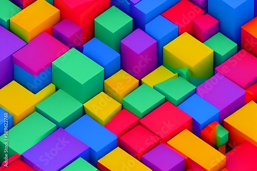 colorful blocks AI,Generative AI,Generative 