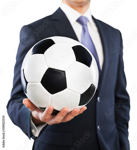 Businessman Holding a Soccer Ball © BillionPhotos.com