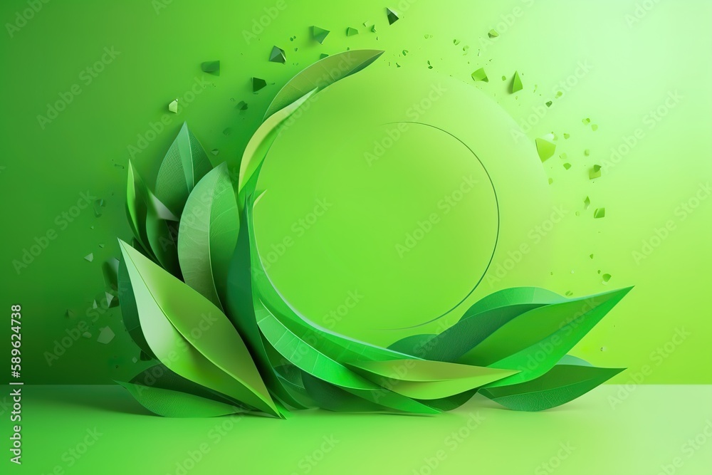 Natural concept, environment and organic products Green abstract arrow, natural design Natural design. Generative AI