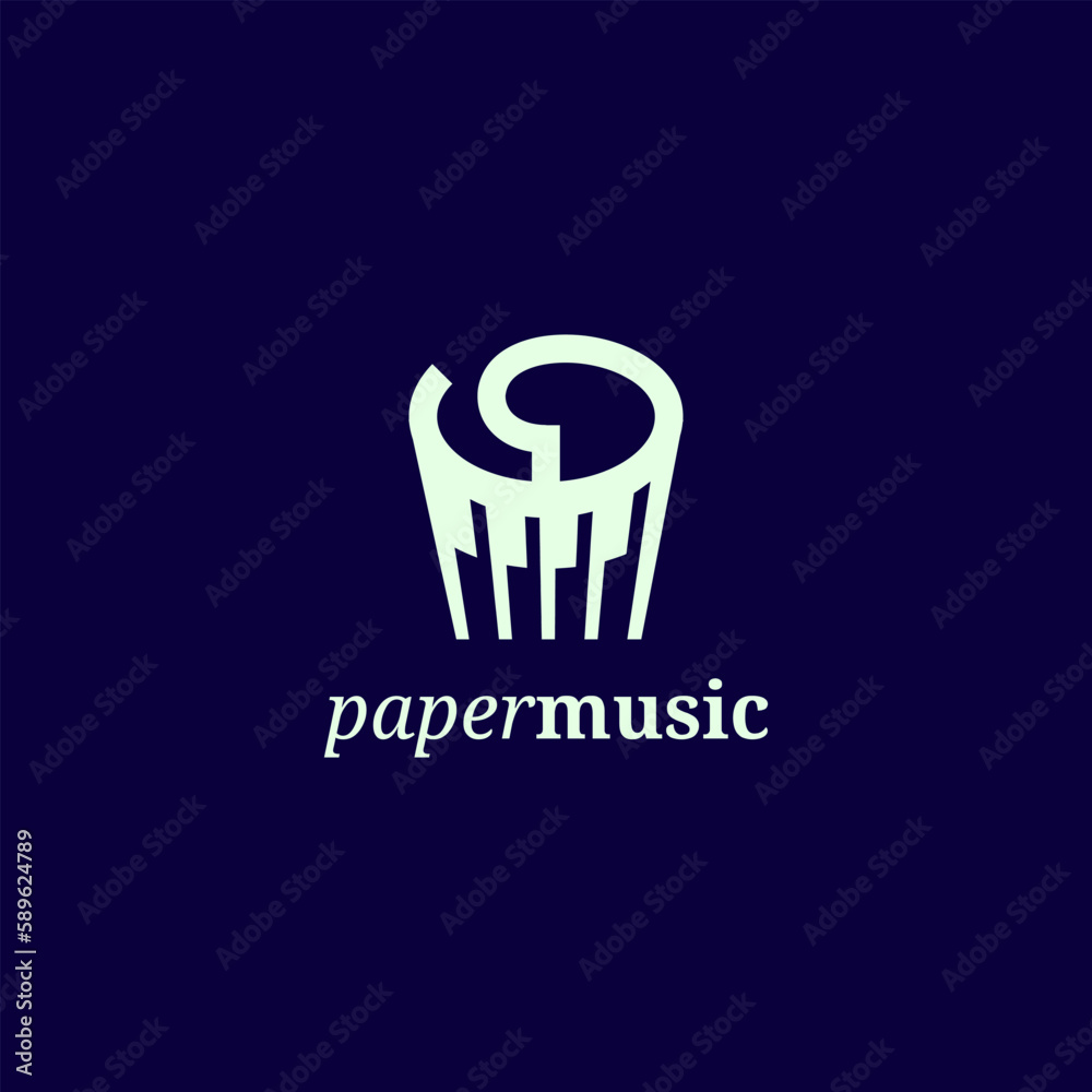 paper piano music vector logo premium template paper piano music vector logo premium template