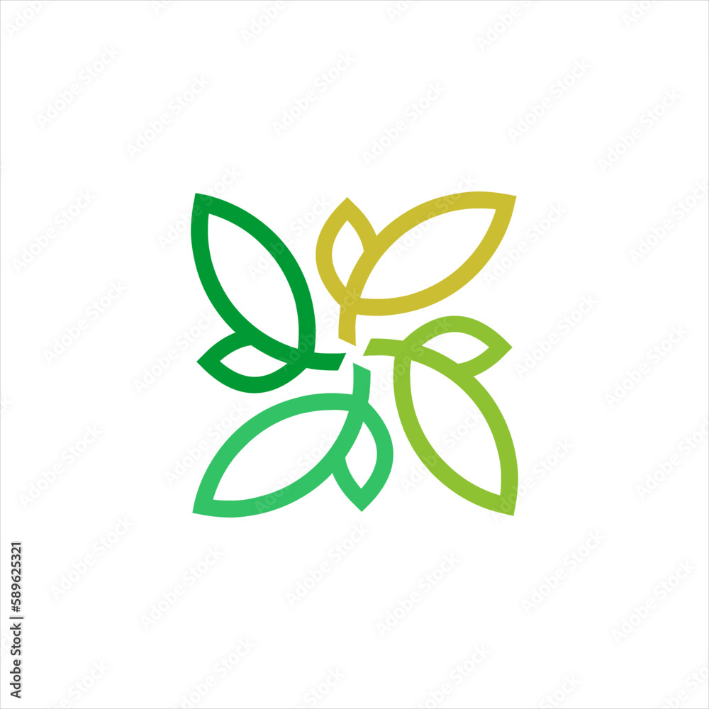 leaf or flower vector logo green sign leaf or flower vector logo green sign