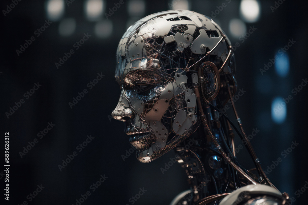 Surreal Image of Humanoid Robot Powered by AI Surreal Image of Humanoid Robot Powered by AI