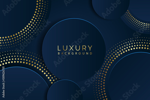 Premium background design with gold circle on dark backdrop