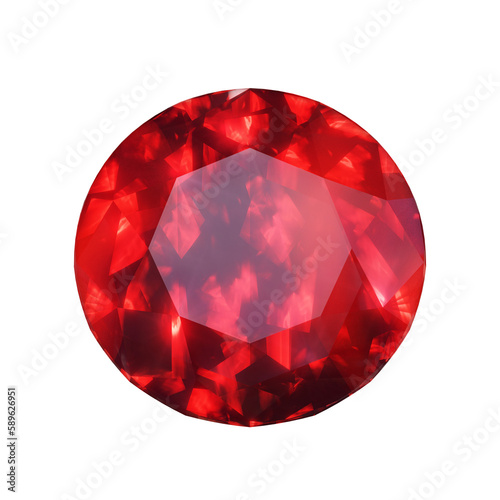 Ruby gemstone isolated on transparent background