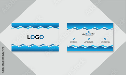  double sided business card design template . blue business card inspiration