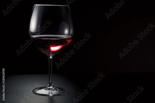 Glass of wine on the table. Generative AI