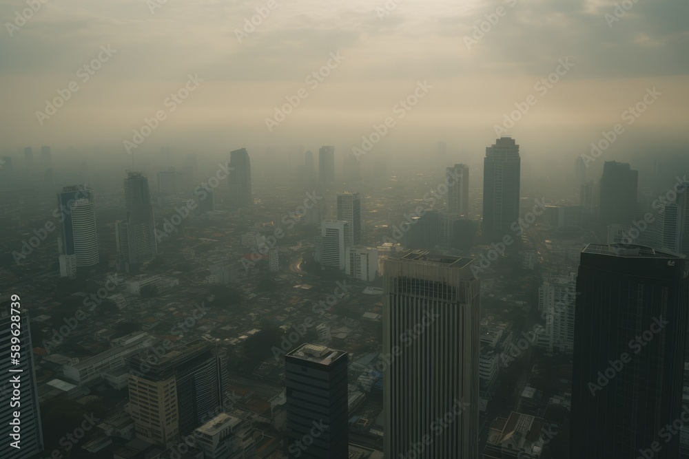 PM 2.5 Air Pollution in Bangkok, Thailand - city in haze
PM 2.5 Air Pollution in Bangkok, Thailand - city in haze