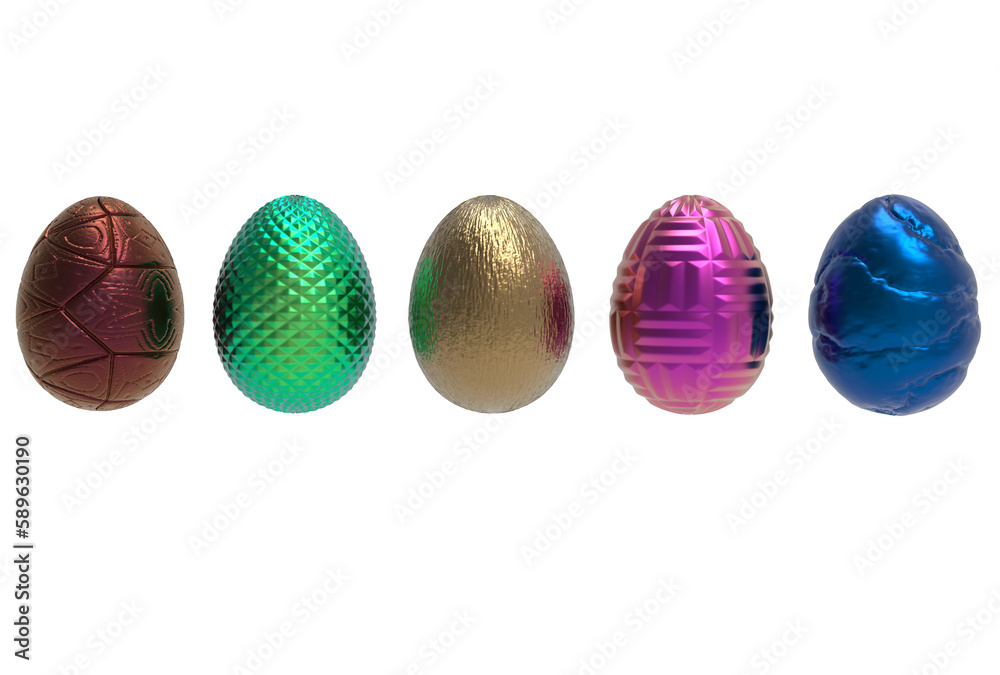 Obraz premium five luxury easter egg . 3D rendering