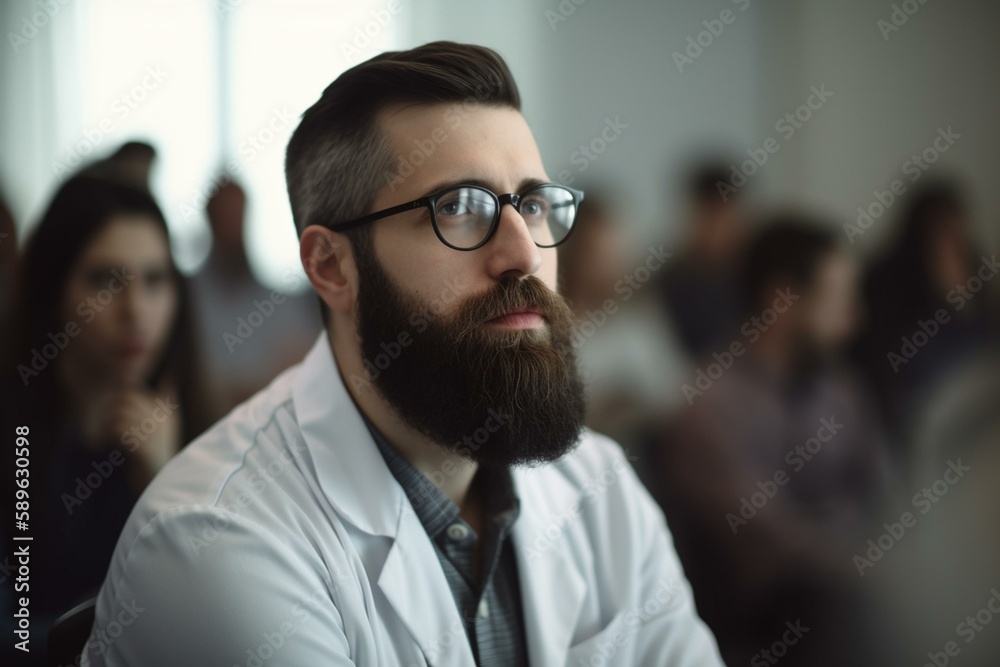 Picture of a medical professional conducting a mental health seminar, World health day, bokeh Generative AI Picture of a medical professional conducting a mental health seminar, World health day, bokeh Generative AI