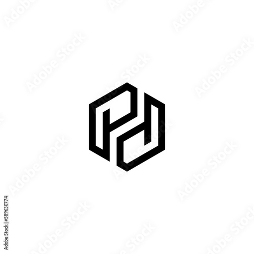 LETTER PH HEXagon DESIGNS TEMPLATE VECTOR