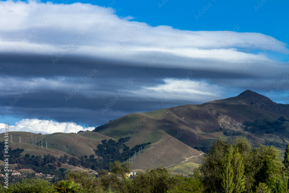 clouds over the mission peak mountains Ca. 