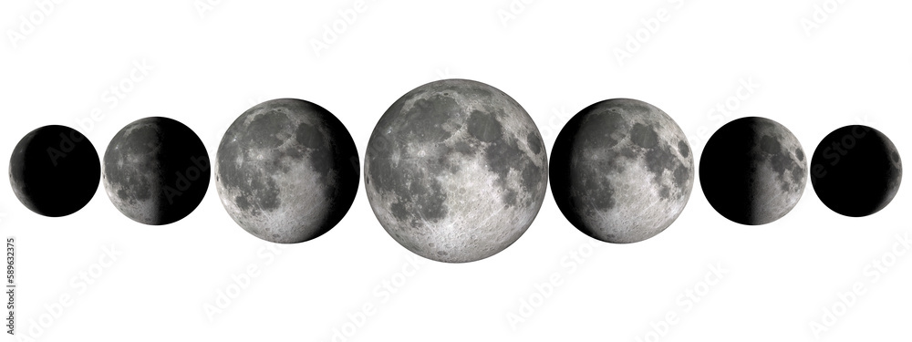 moon phases on transparent background Stock Illustration | Adobe Stock