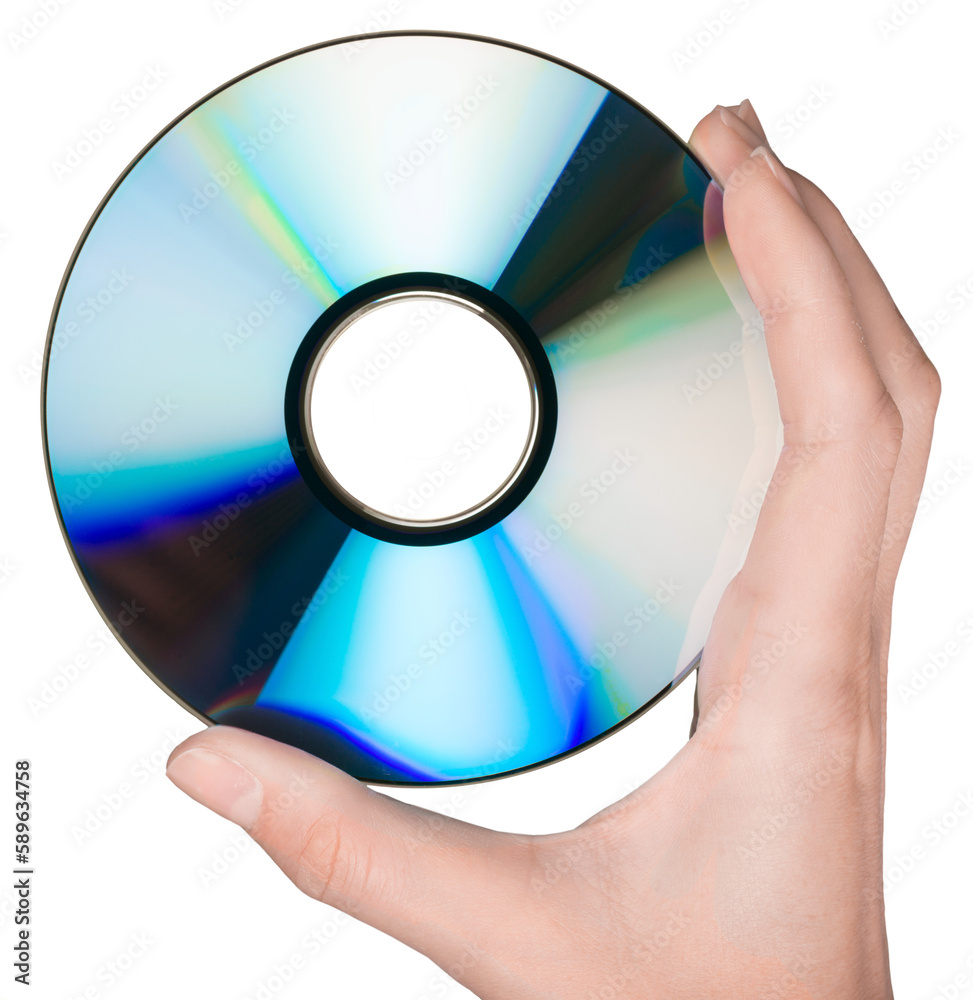 CD isolated in hand on White background CD isolated in hand on White background