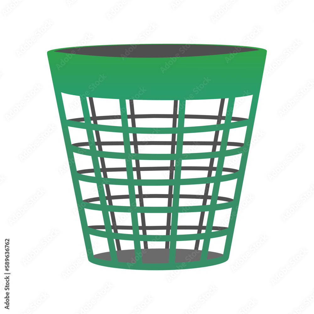 Plastic trash can. Clipart. Isolated trash bin on a white background. Vector illustration. Plastic trash can. Clipart. Isolated trash bin on a white background. Vector illustration.