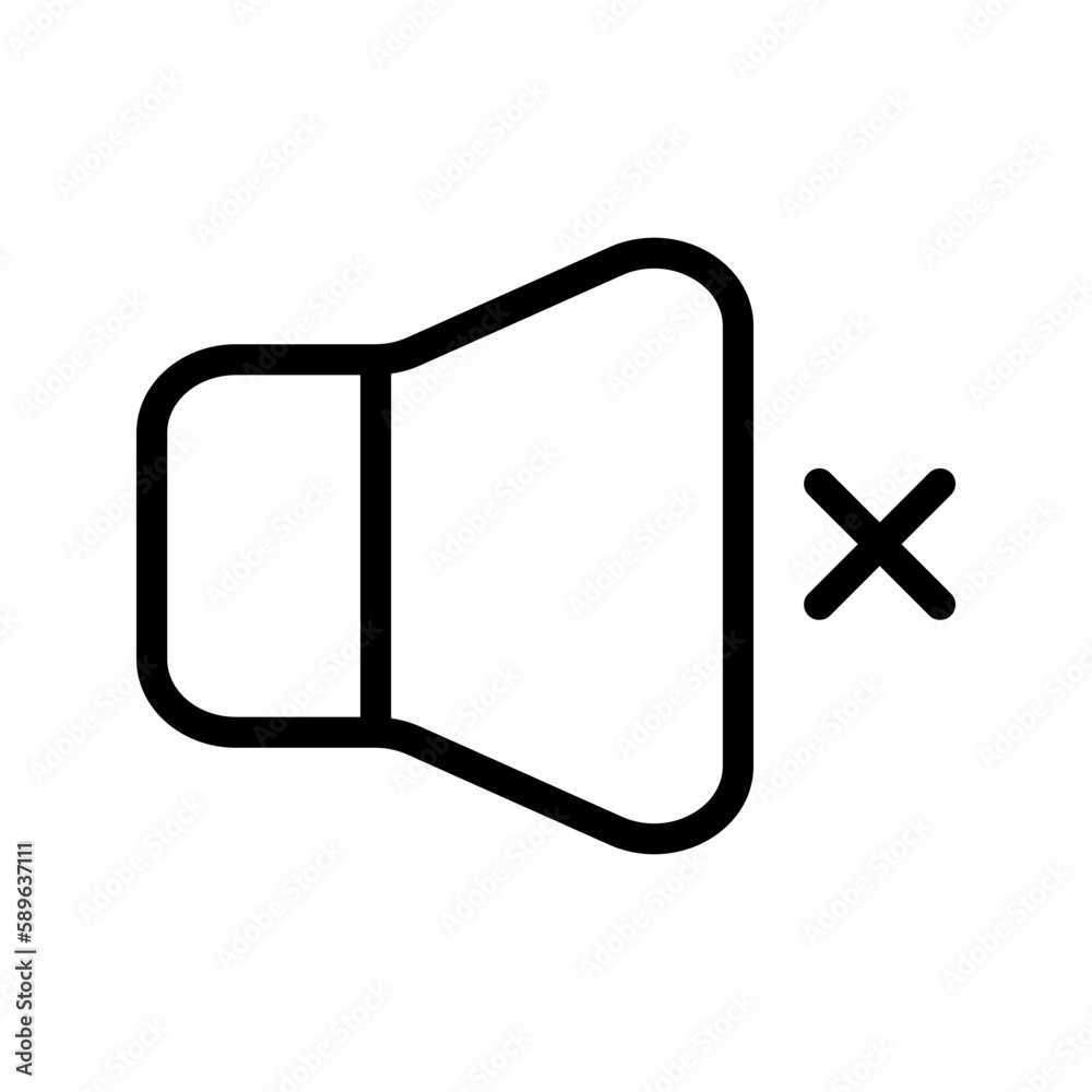 Mute icon. sign for mobile concept and web design. vector illustration Mute icon. sign for mobile concept and web design. vector illustration