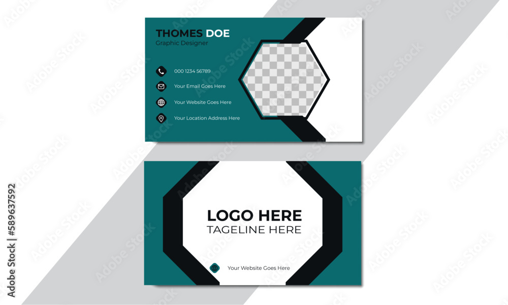 Creative personal visiting card template, Visiting card for business and personal use. Modern presentation card with photo place holder