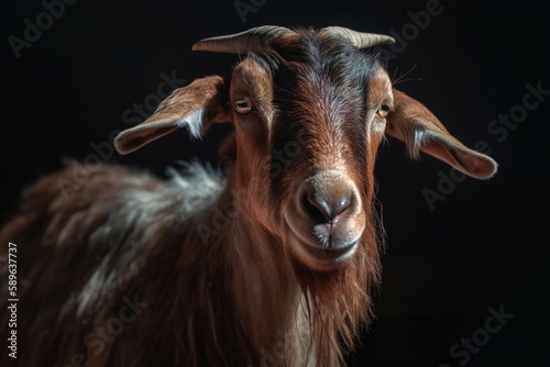Cute and beautiful baby goat illustration by generative ai