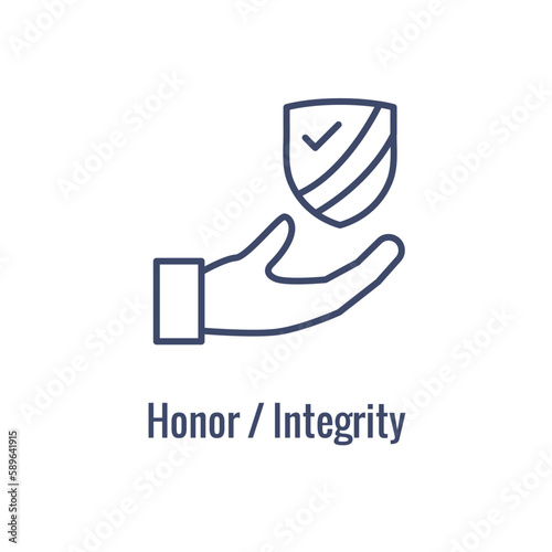 Core Values icon with value driven icon describing part of core values
