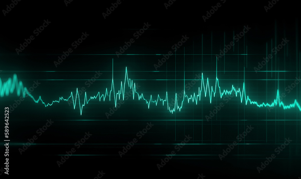 Cardiac rate on a medical display. Restoring heart rate after cardiac arrest. electrocardiogram screen. EKG ECG line