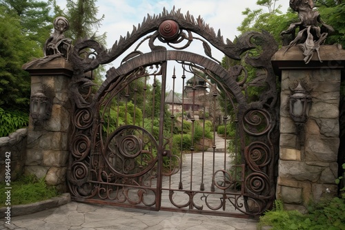 The magical gate guarded the entrance to this land of fantasy and adventure. Generative AI